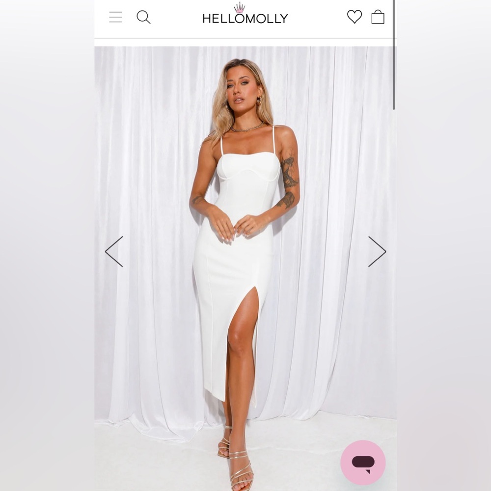 Hello Molly White Midi Dress